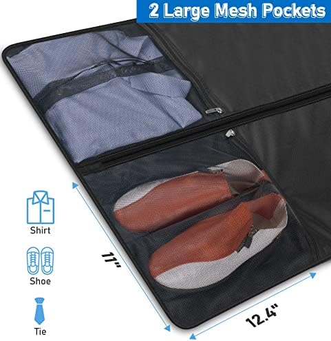 MISSLO 43" Heavy Duty Garment Bags for Travel 6" Gusseted Suit Bags for Closet Storage 4 Handles Hanging Clothes Bag with Pocket Mens Suit Cover for Shirts, Coats, Dresses - Image 6