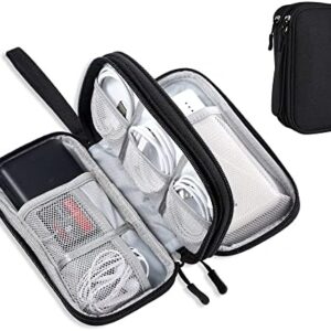 DDgro Electronics Travel Organizer, Tech Accessories Pouch Bag for Cables/Charger & Cords (Small, Black)