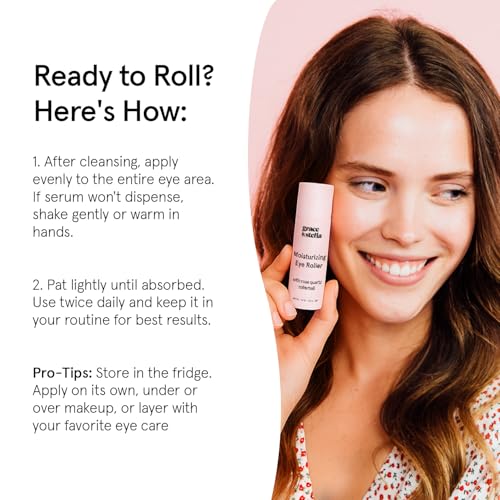grace & stella Under Eye Brightener with Rose Quartz Rollerball - Centella Asiatica & Caffeine Under Eye Serum for Dark Circles & Puffiness - Travel Essentials, Gifts for Women, Vegan (15ml/0.51floz) - Image 8