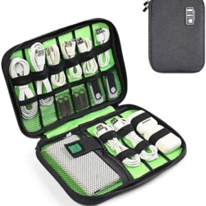 Luxtude Travel Cable Organizer Bag, Flat Cord Organizer Case, Travel Essentials for Wire/Cord/Charger/Cable Storage/Tech Accessories/Tech Gifts