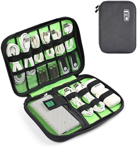 Luxtude Travel Cable Organizer Bag, Flat Cord Organizer Case, Travel Essentials for Wire/Cord/Charger/Cable Storage/Tech Accessories/Tech Gifts