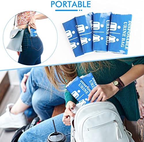DIBBATU Disposable Urine Bag, 12/24 PCS Pee Bags for Travel for Women/Men, 800ML Emergency Portable Urinal Bag and Vomit Bags, Unisex Urinal Bag for Camping, Traffic Jams, Pregnant, Patient - Image 7