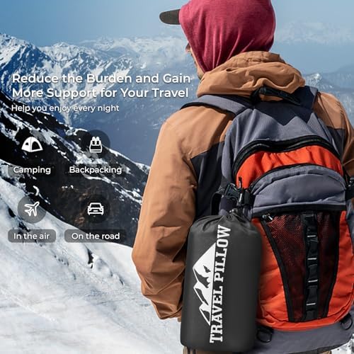 Travel Pillow Memory Foam Pillows, Camping Pillow-Compressible Medium Firm, Breathable Cover, Ideal Backpacking Hiking, Bed Pillows, Airplane and Car (Light Grey, S) - Image 6