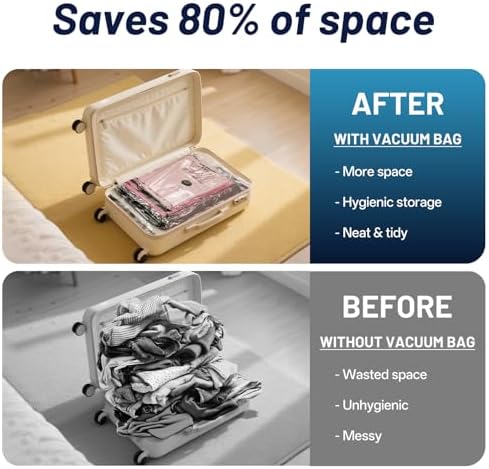 Travel Vacuum Bags for Luggage with Portable Electric Pump,Vacuum Seal Bags for Clothing,Packing Cubes Compression,Cruise Ship and Travel Essentials(Combo 9 Pack) - Image 5