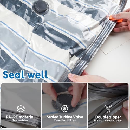 Mapambo Travel Vacuum Bags with -60000Pa LED Electric Pump, 15 Pack Vacuum Seal Bags for Clothing Travel in 3 Combo sizes, Space Saver Vacuum Storage Bags, Saving up to 80% of Space (15 Combo Size) - Image 5