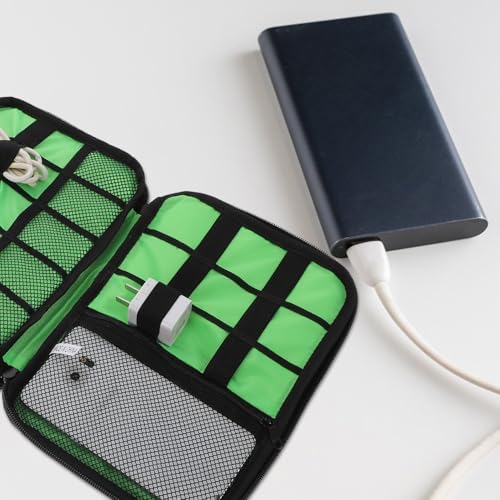 Homoyoyo Travel Cable Organizer Bag for Electronics Accessories, Portable Tech Organizer Case Multiple Compartments, Blue Digital Storage Pouch for Charging Cables, Power Banks, - Image 4
