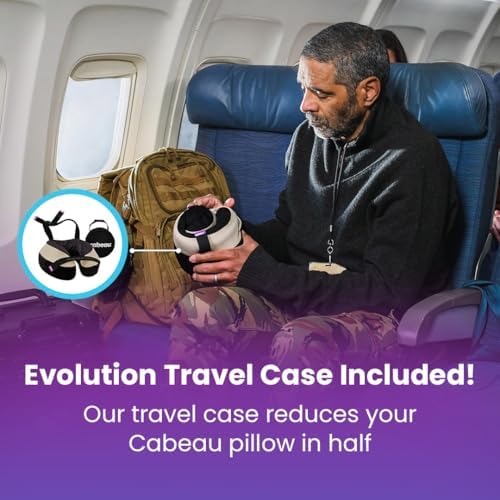 Cabeau Travel Neck Pillows for Airplanes – The Neck’s Evolution, TNE S3 – Supportive Memory Foam Design for Long Haul Flights – Attachable Seat Straps and 360° Support (Berlin Grey) - Image 6