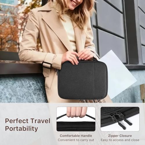 Dadanism Electronics Travel Organizer Case, Double Layers Cord Organizer Travel All-in-One Storage Bag for Cable, Cord, iPad, Chargers, fits 9-11'' Tablets, Portable Tech Accessories Bag, Black - Image 8