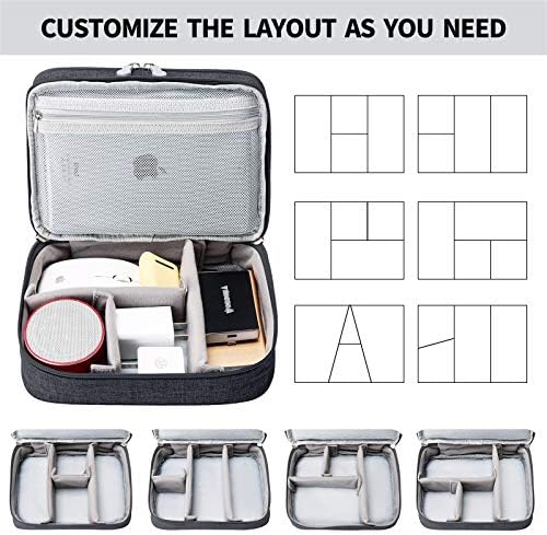 Lanola Travel Cable Organizer Bag, Electronic Accessories Case Portable Double Layer Cable Storage Bag for Cord,phone,Charger, Flash Drive, Phone, SD Card,Personal Items - (Black) - Image 4