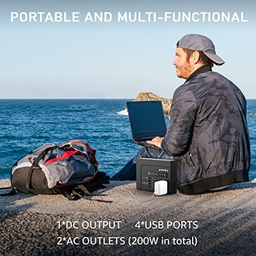 powkey 200W Portable Power Bank with AC Outlet, 146Wh Rechargeable Backup Lithium Battery, 110V Pure Sine Wave AC Outlet for Outdoor RV Trip Travel Home Office Emergency - Image 8