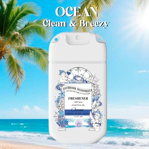 Pocket Size Toilet Spray with Removable Hook,30ml Travel Essentials Variety 3 Pack, Bathroom Odor Eliminator for Poop - Ocean Coconut Peony Scent - Image 3