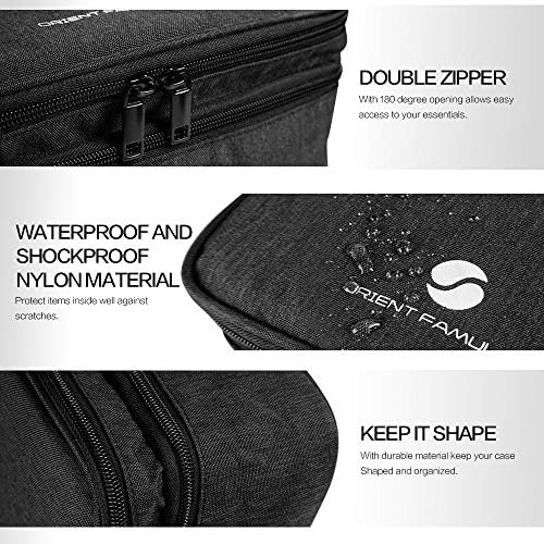 Travel Electronics Organizer, Waterproof Cable Organizer Bag for Electronic Accessories Double Layer Large Shockproof Cable Storage Bag for Cord, Power Bank, Tablet(Up to iPad 11 inch) - Black - Image 2