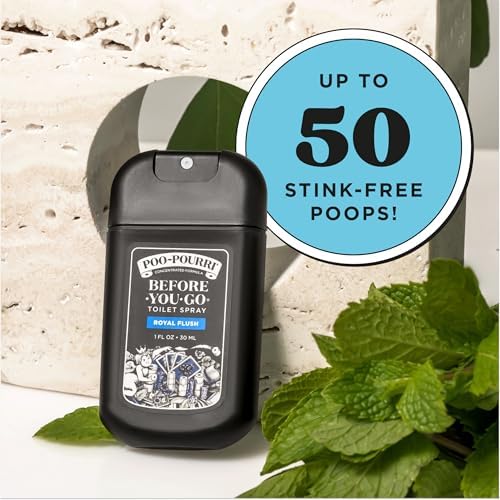 Poo-Pourri Before-You-Go Pocket Toilet Spray, Travel Essentials, Royal Flush, 1 Fl Oz, Up to 50 Uses, On-The-Go Bathroom Odor Deodorizer with Essential Oils, TSA Approved Size, Eucalyptus & Spearmint - Image 8