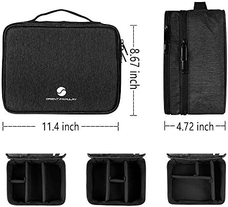 Travel Electronics Organizer, Waterproof Cable Organizer Bag for Electronic Accessories Double Layer Large Shockproof Cable Storage Bag for Cord, Power Bank, Tablet(Up to iPad 11 inch) - Black - Image 5