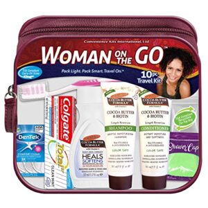 Convenience Kits International Women's Multicultural 10 PC Grooming/Hygiene Travel Kit Featuring: Palmer's Travel-Size Hair & Body Products, Beige, (23AZ)