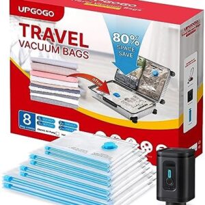 Travel Vacuum Bags with Portable Electric Pump (Combo 8 Pack)