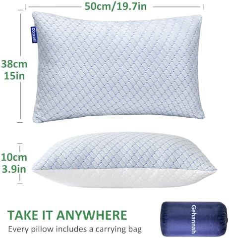Gehannah Travel Pillow - Large 1 Pack Compressible Camping Pillow for Sleeping - Shredded Memory Foam with 1 Storage Bags - Supportive for Adults, Kids, Outdoor, Backpacking, Hiking Gear - Image 5