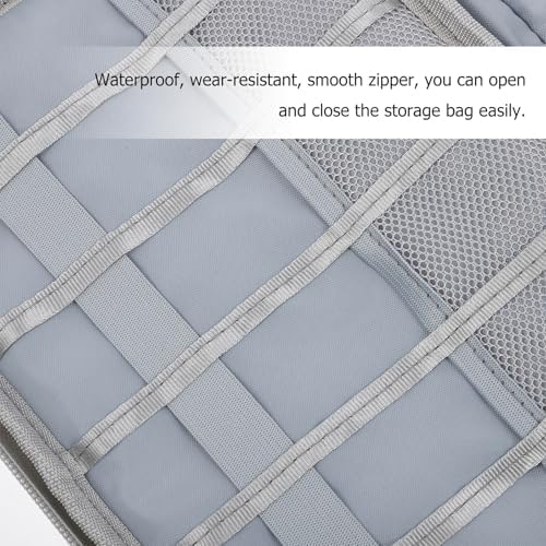MERRYHAPY Hard Drive Storage Bag Cable Management Case Electronics Accessory Organizer Large Gray Travel Cord Organizer for Tech Accessories - Image 3