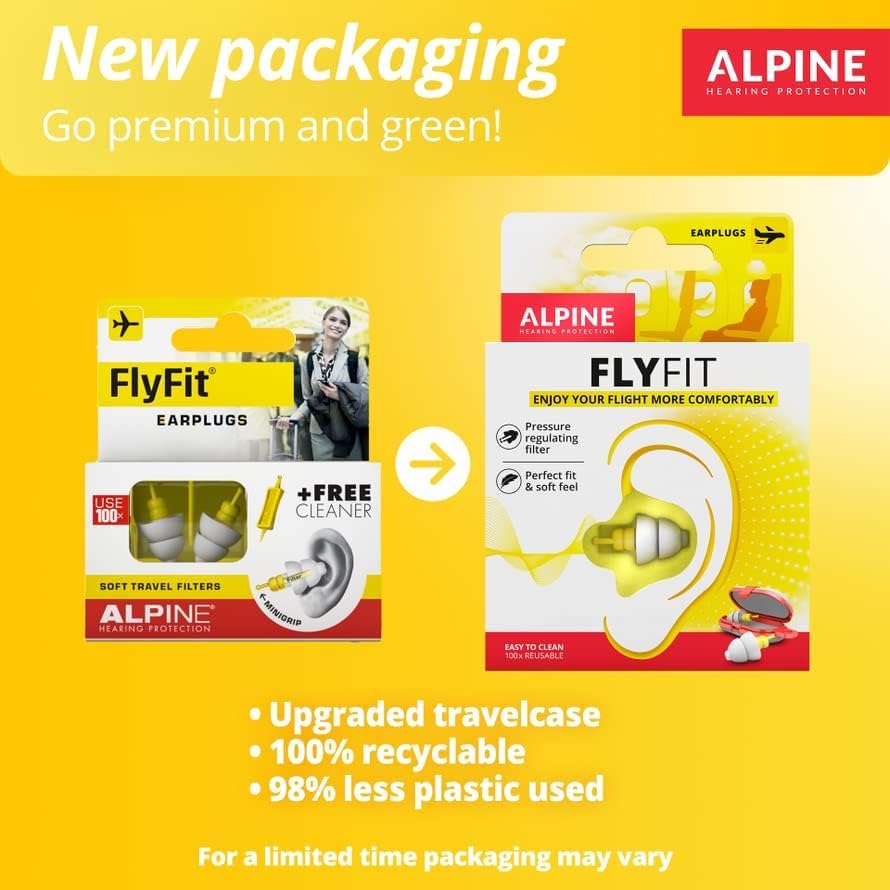Alpine FlyFit - Earplugs for Pressure Relief & Preventing Ear Pain While Flying - Airplane Travel Essentials - Comfortable Reusable Hypoallergenic Earplugs with Ultra Soft Filter - Image 6