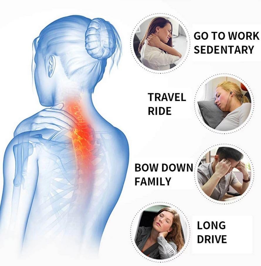 MLVOC Neck Pillow for Traveling, Upgraded 100% Pure Memory Foam Travel Neck Pillow for Airplane Flight Sleep, Breathable & Machine Washable Cover, Travel Kit with 3D Eye Mask, Earplugs & Bag, Black - Image 9