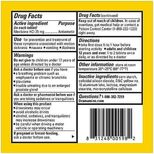 Dramamine Motion Sickness Less Drowsy, Travel Vial, Multicolor, 8 Count - Image 5