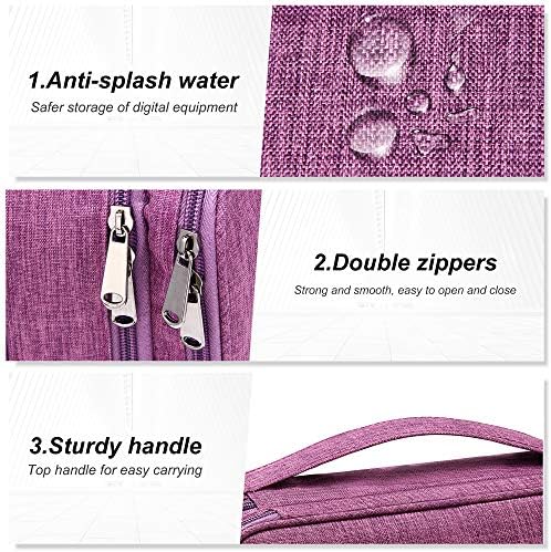 SELLYFELLY Electronic Bag Travel Cable Accessories Bag Waterproof Double Layer Electronics Organizer Portable Storage Case for Cable, Cord, Charger, Phone, Adapter, Power Bank, Kindle, Hard Drives - Image 5