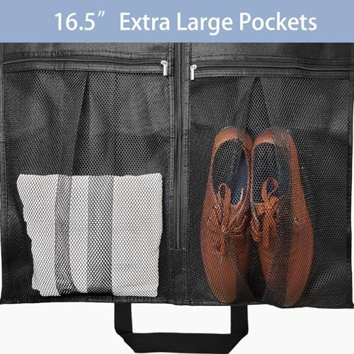 STEPONE 6.5" Gusseted Heavy Duty Garment Bags for Travel 43" Suit Bags for Closet Storage Hanging Clothes Bag with Pockets Mens Suit Holder for Shirts, Coats, Dresses, 2 Pack - Image 4
