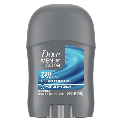 DOVE MEN + CARE Antiperspirant Deodorant Stick Clean Comfort 72-Hour Sweat & Odor Protection Antiperspirant for Men With 1/4 Moisturizing Cream 0.5 oz