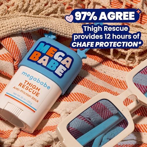 Megababe Thigh Rescue Anti-Chafe Stick Mini | Travel size, great for on-the-go | Prevents skin chafe & irritation | Thighs, arms, bra-lines & more - Image 4